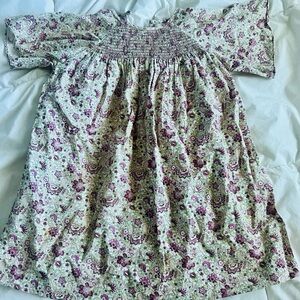 Elephantito Purple and Green Smocked Dress